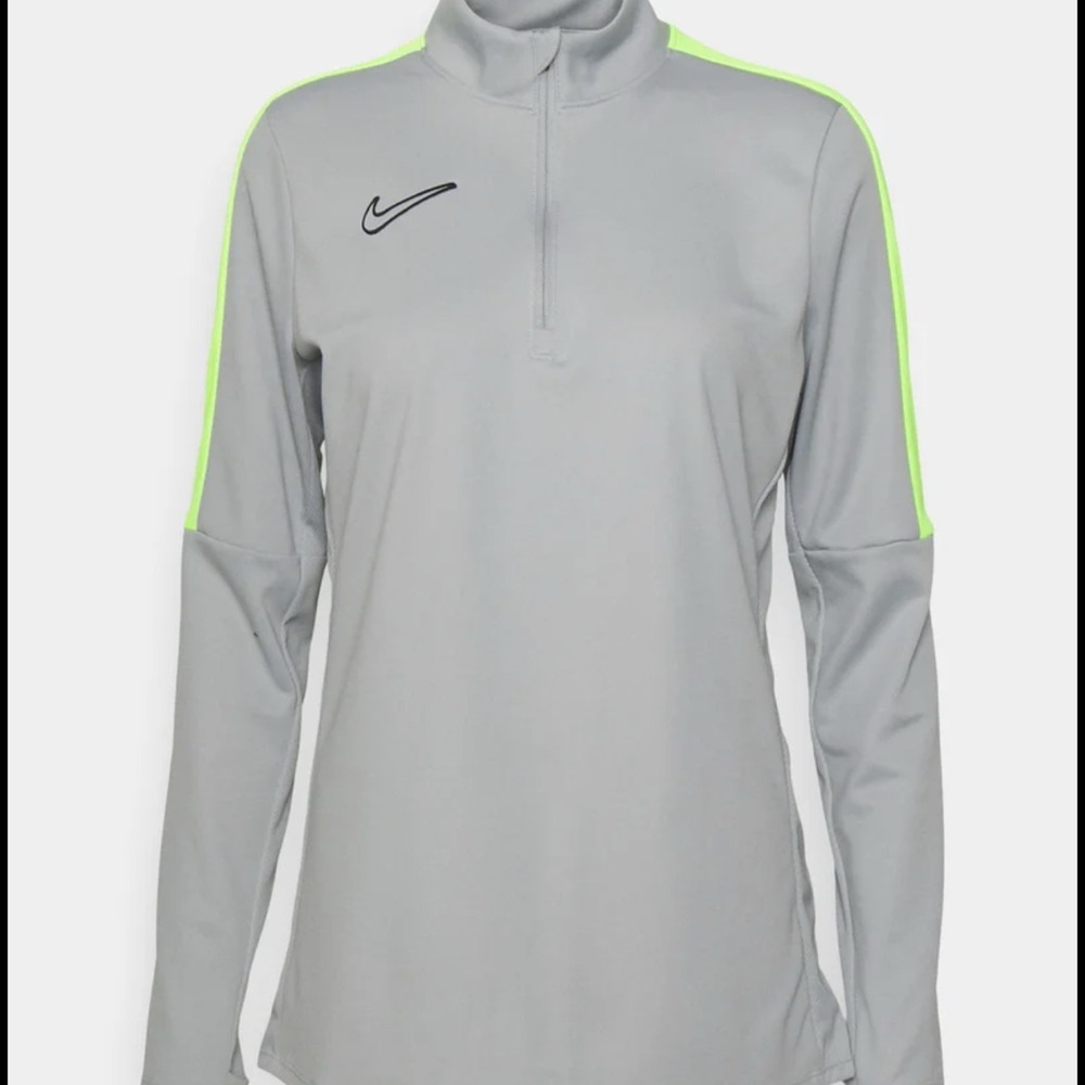 Nike Gray and Yellow Fitted Long Sleeve Polo Jersey
